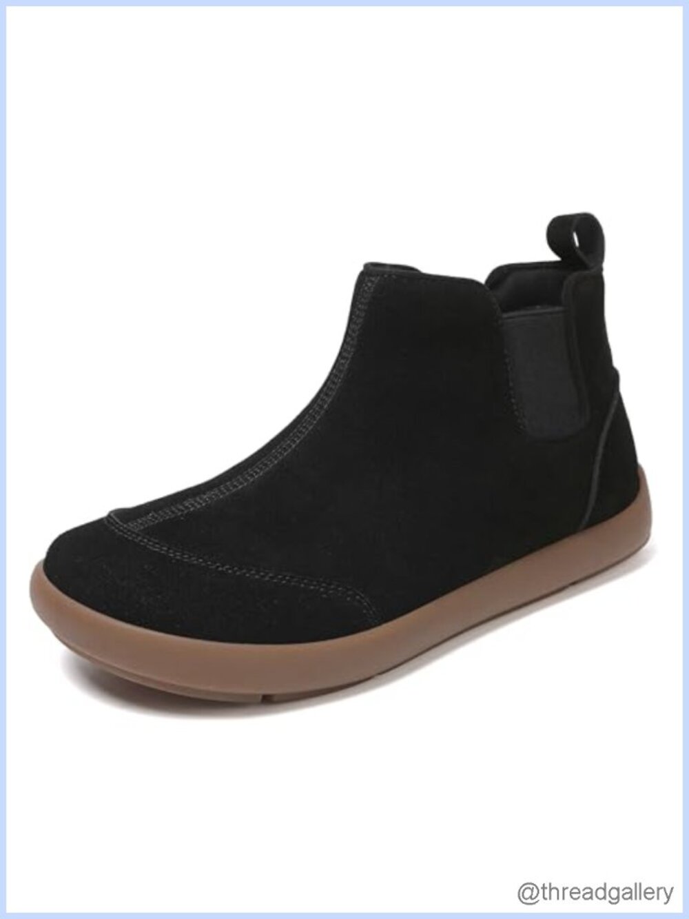 100% Genuine Suede Leather Chelsea Ankle Boots Slip On Winter Warm Boot